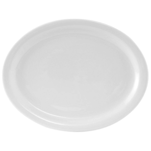 13 1/8 x 10 1/8" white oval platter