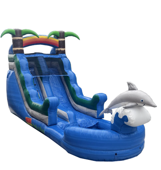 #20 = 14' Dolphin Water Slide - 25'L × 9'W × 14'H
