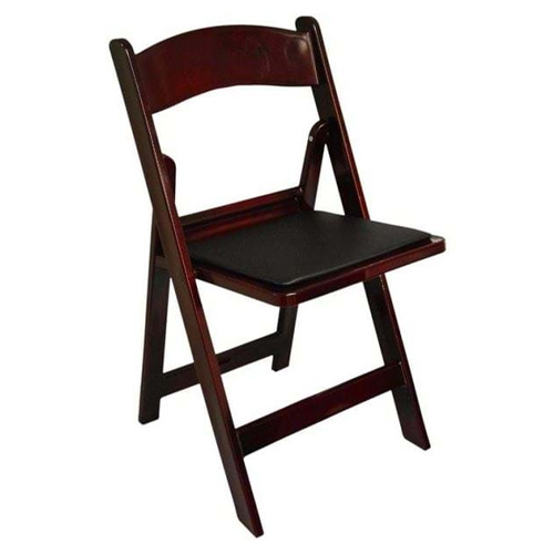 Padded Folding Chair – Mahogany Resin (black cushion) – Special Seating