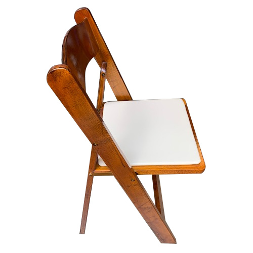 Wooden Fruitwood Folding Chair with Ivory Cushion | TheGrandEventDesign