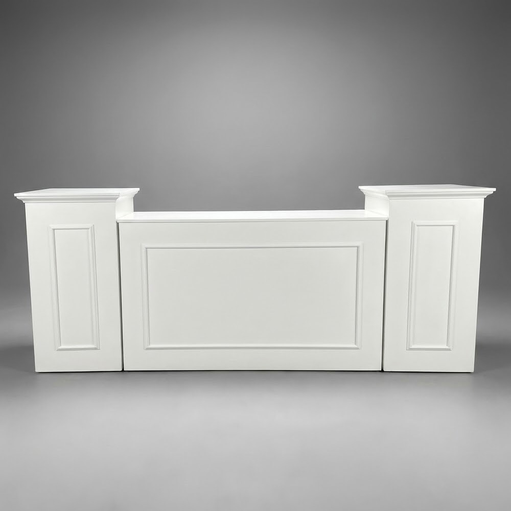 Bar Casa Blanca - White with Side Pedestals