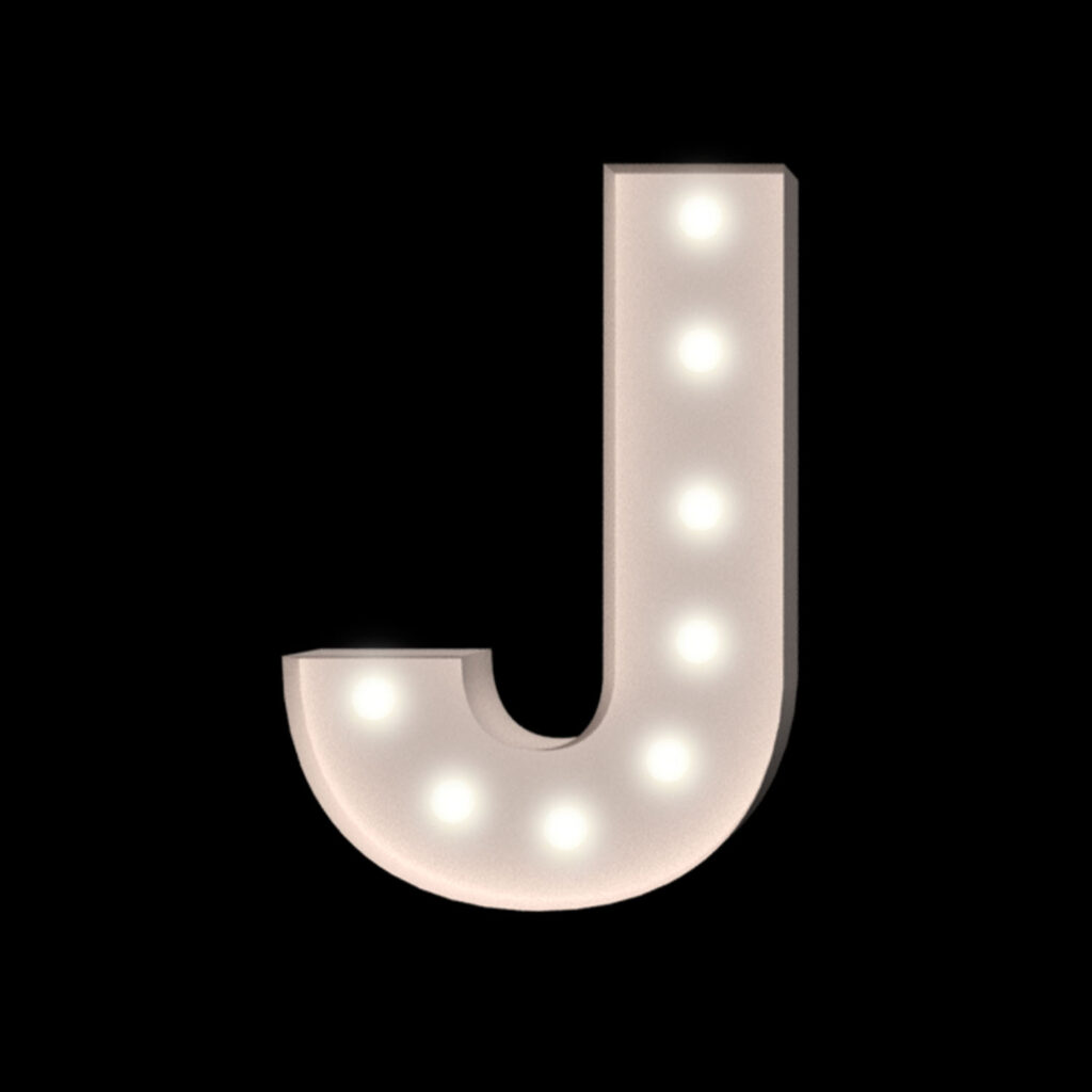 "J" Letter 4' Tall Marquee - RGB Lights