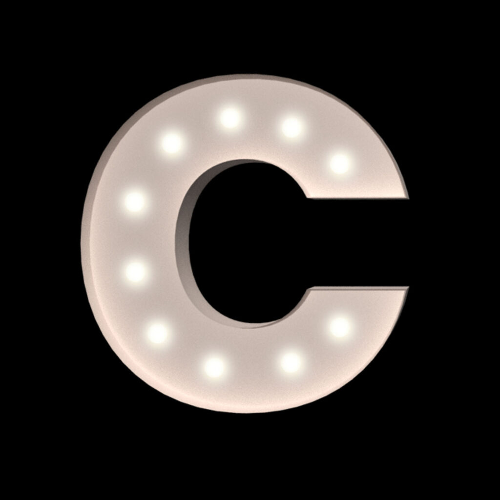 "C" Letter 4' Tall Marquee - RGB Lights