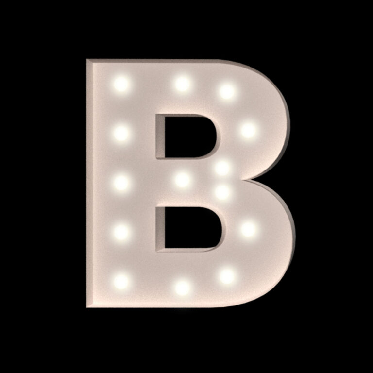 "B" Letter 4' Tall Marquee - RGB Lights - Good Events | Rentals