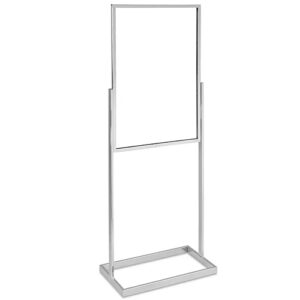 Floor Standing Sign Holder Chrome - Single Tier 24"W x 36"H