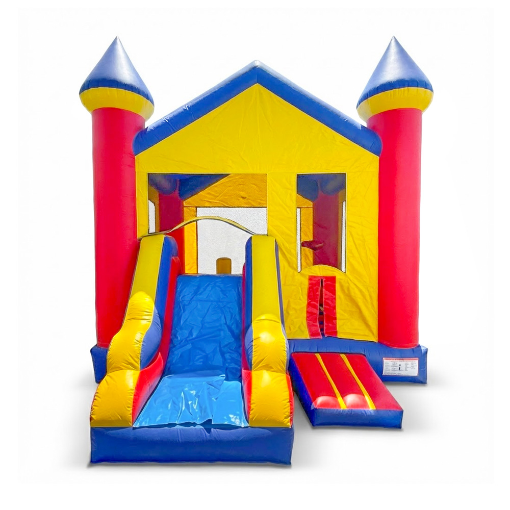 #119 = Castle Front Slide RYB with 2 Pops - 17'lx13wx15h