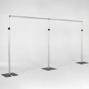 Commercial Grade - Backdrop Pipe Set | (3) Uprights, (3) Bases, (2) Crossbar