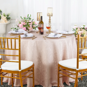 120″ Tablecloth | Damask Blush