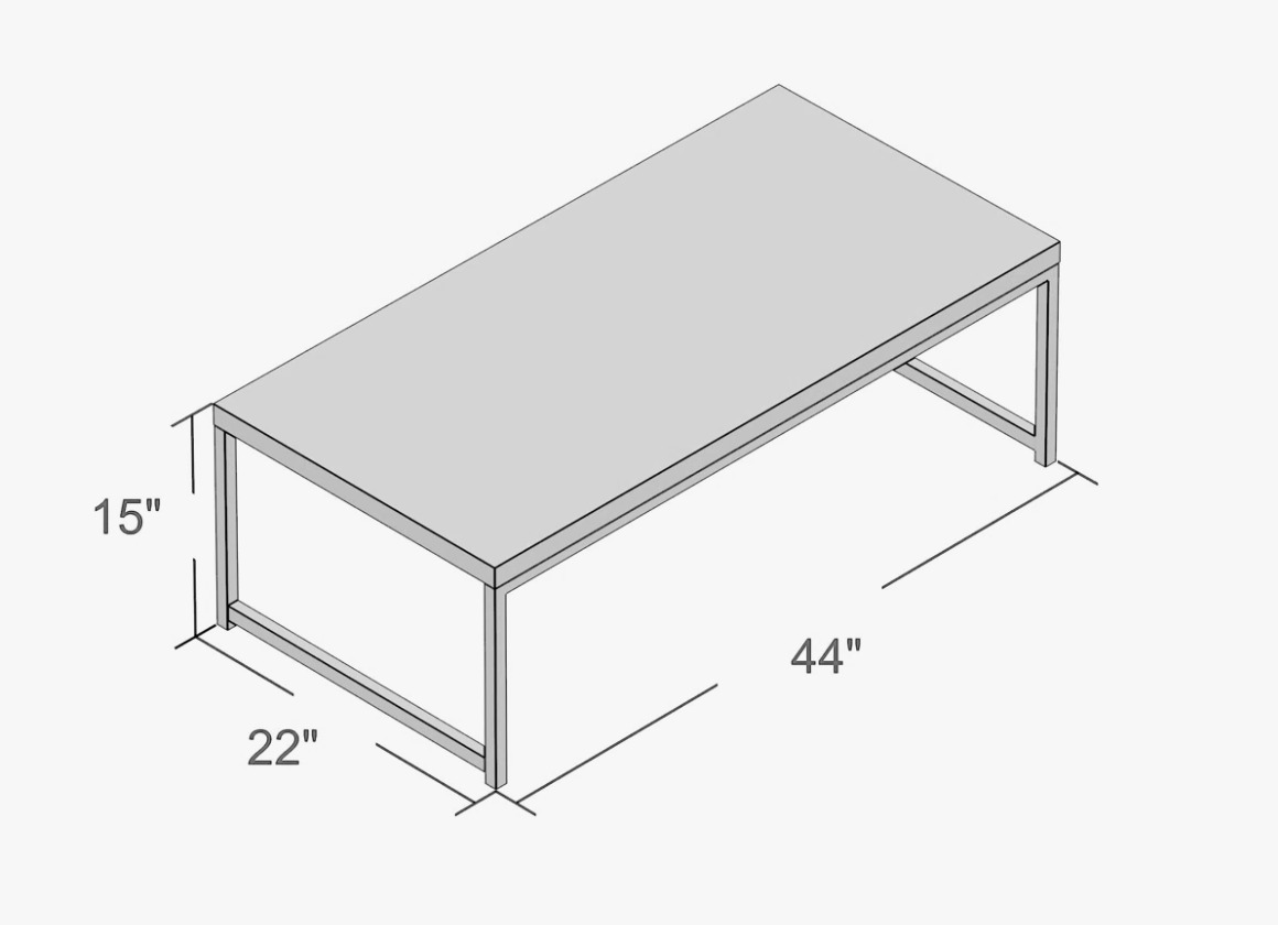 White House Coffee Table - 44" x 22" x 15" - Image 2